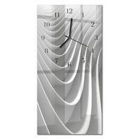 WANDUHR aus Glas 30x60 cm - Abstraktion - Grau, Glas (30/60/0.4cm) - TULUP