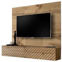 TV-LOWBOARD Eiche Wotan und schwarz 180 x 148 cm, Set hängend inklusive Akustikpaneel - Eiche Wotan/Schwarz, Holzwerkstoff (180/148/40cm) - Inn.Furn