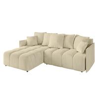 ECKSOFA Ottomane links LONLI-L 251x189x68 Taupe Velours - Taupe, Holzwerkstoff/Kunststoff (251/189cm) - ALTDECOR