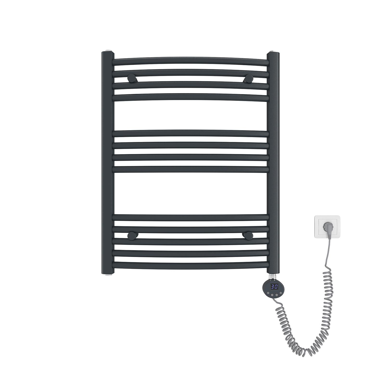 HANDTUCHHEIZKÖRPER elektrisch gebogen Anthrazit 75/60/5,6 cm - Anthrazit, Metall (60/75/5.6cm) - EMKE