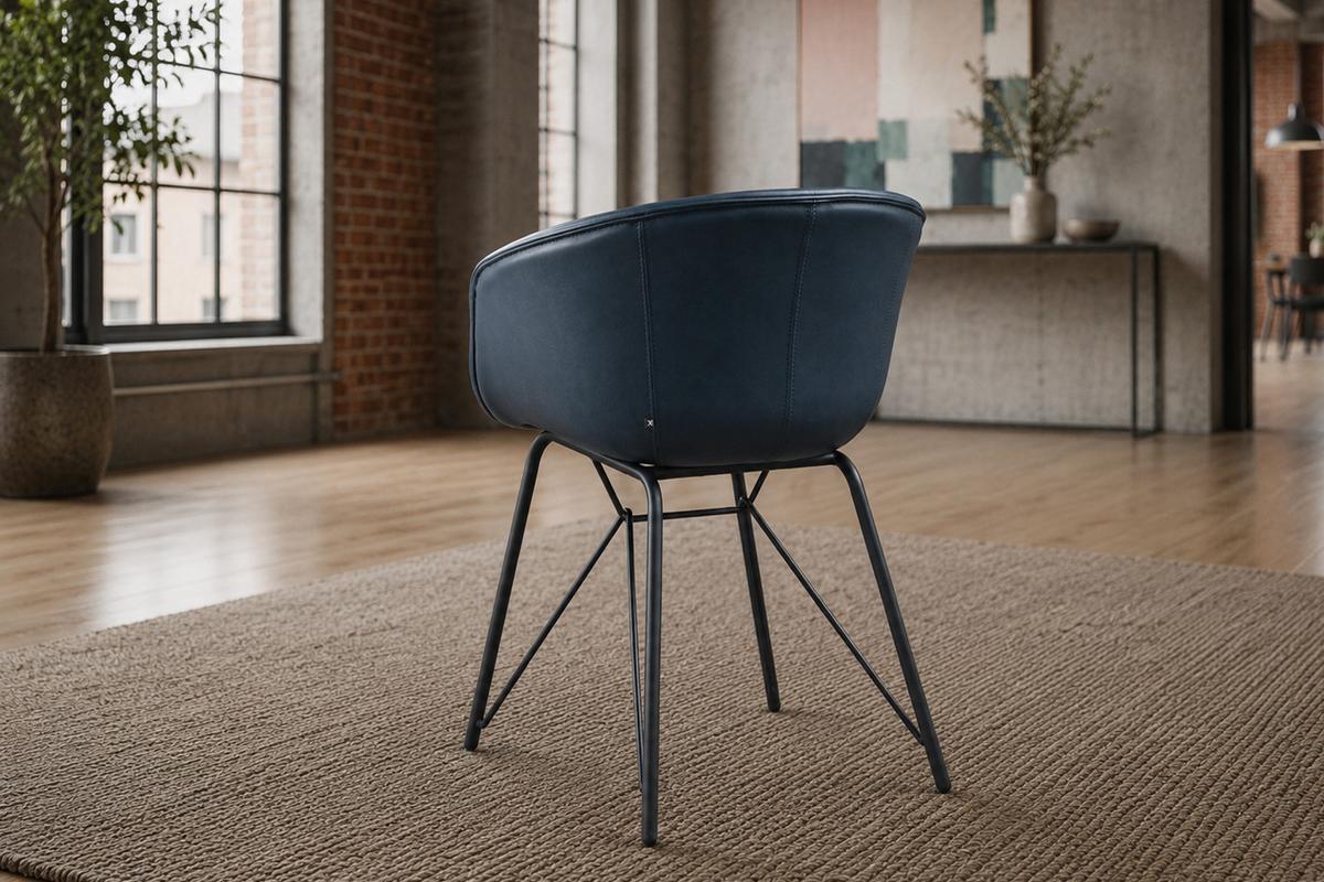 STUHL DANI Blau Kunstleder - Blau, Leder (60/79/52cm) - KAWOLA