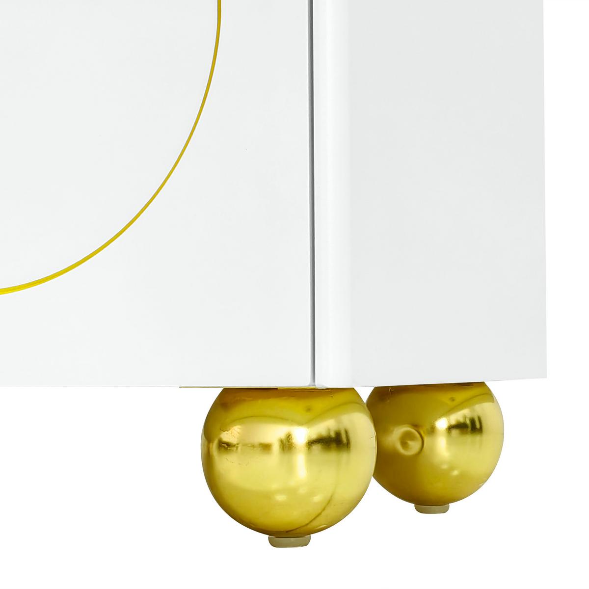 TV-LOWBOARD Weiß & Gold 170 cm mit Push-to-Open & Bogendesign - Weiß, Holzwerkstoff (170/44/38cm) - Urban Meuble