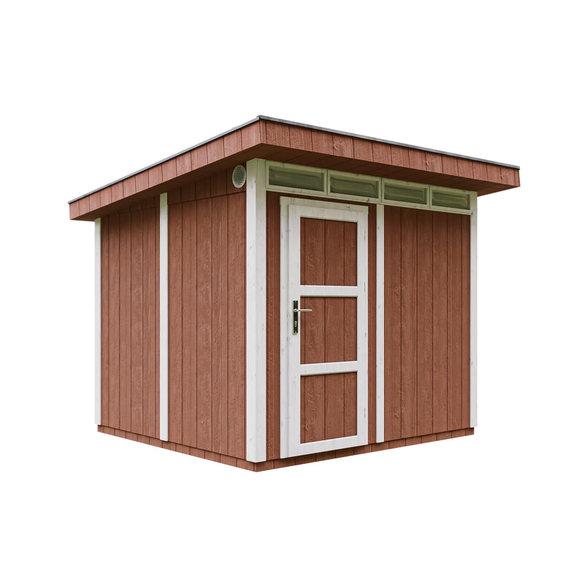 HOLZ-GARTENHAUS basis LP SmartSide 5,9m² mit B279xL293xH239 cm - M903 - REDWOOD RED - Beige, Holz (294/237/279cm) - Timbela