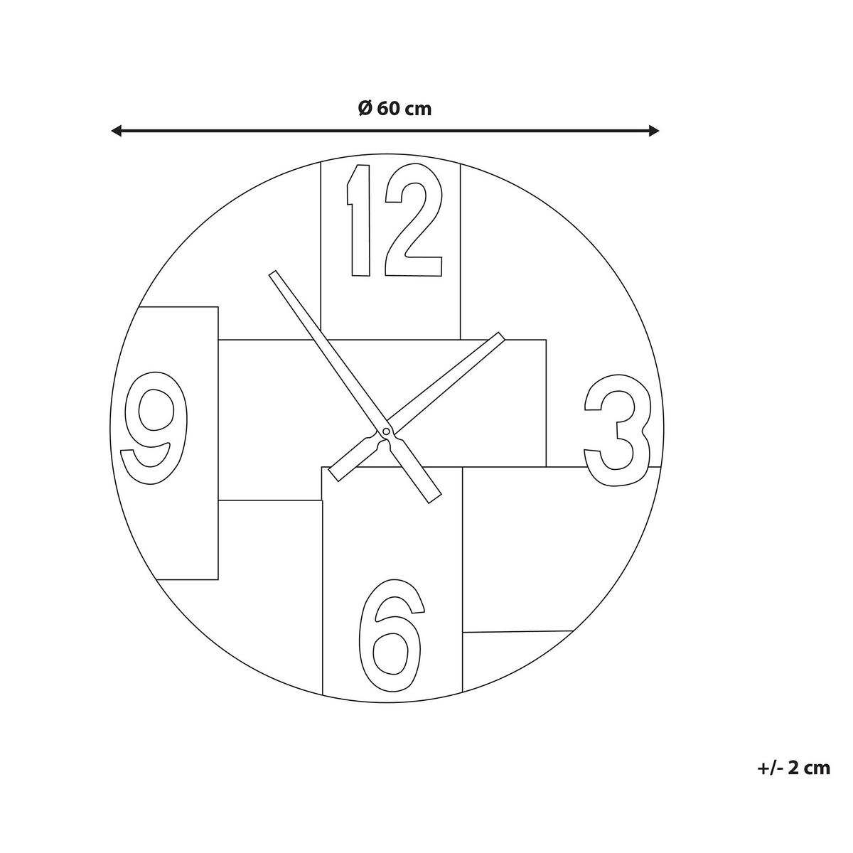 WANDUHR heller holzfarbton Michapan - Hellbraun, Holzwerkstoff (60/60/4cm) - Beliani