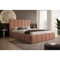 POLSTERBETT Vilo 180x200 mit Bettkasten und Stabilem Metallgestell - Rosa, Textil (180/200cm) - Storez24