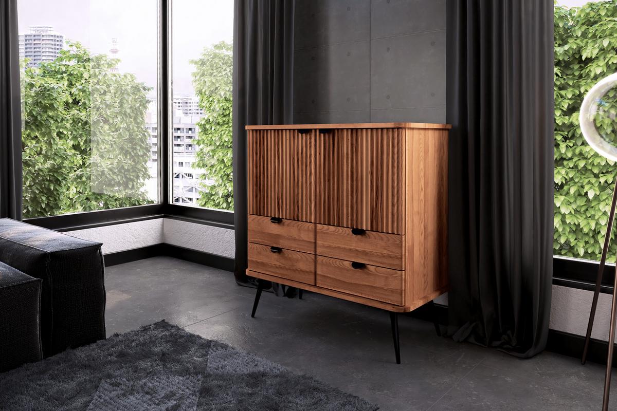 KOMMODE LINA Kernbuche - Kernbuche, Holz (97/102/46cm) - byoak
