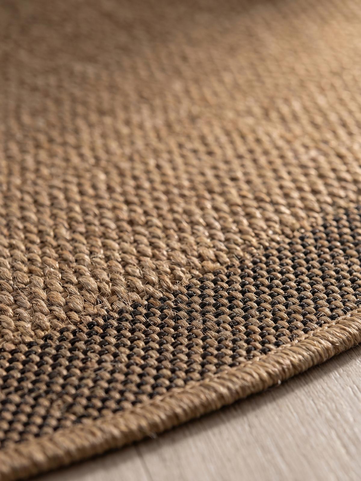 TEPPICH Outdoor ARLBERG in Beige, in Jute-Optik, aus Polypropylen, Ø 80 cm - Beige, Textil (80/80cm) - KADIMA DESIGN