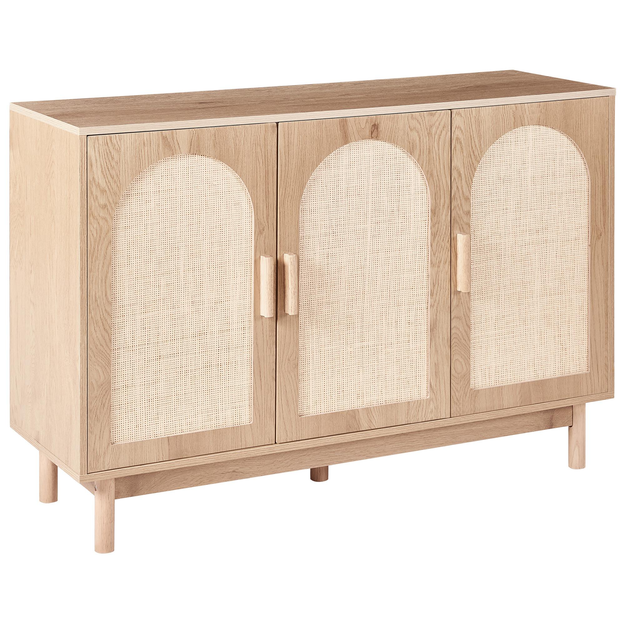 SCHRANK Hellbraun Costello - Hellbraun, Holzwerkstoff (120/83/40cm) - Beliani