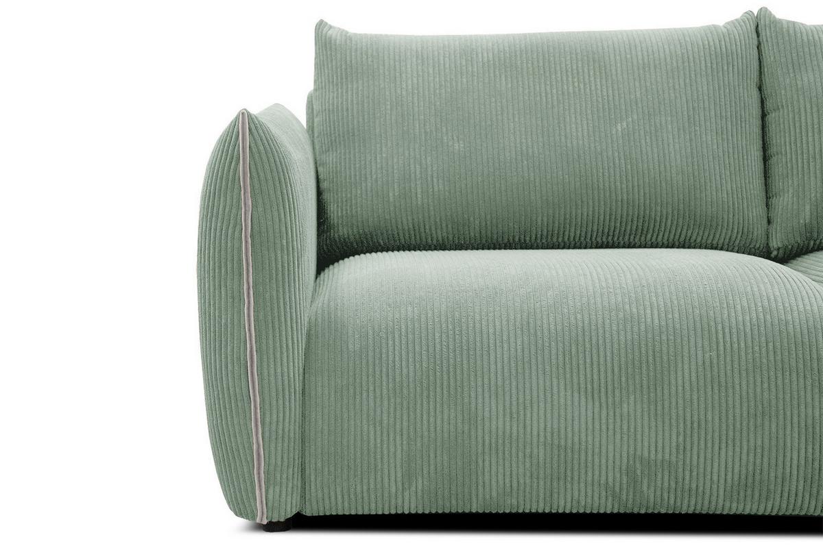 ECKSOFA TAUER 5-Sitzer, mintgrün - Schwarz/Mintgrün, Holzwerkstoff/Kunststoff (294/173cm) - Wozimo