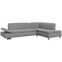 ECKSOFA mit Ottomane rechts Kaye Flachgewebe hellgrau - Hellgrau, Kunststoff (190/270cm) - 58aufmkessel