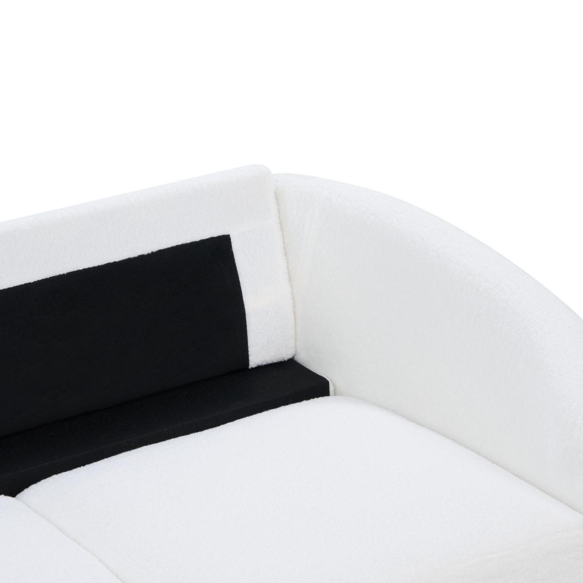 3-SITZER-SOFA Bouclé weiß/gold Trosa - Goldfarben/Weiß, Textil (203/88/86cm) - Beliani
