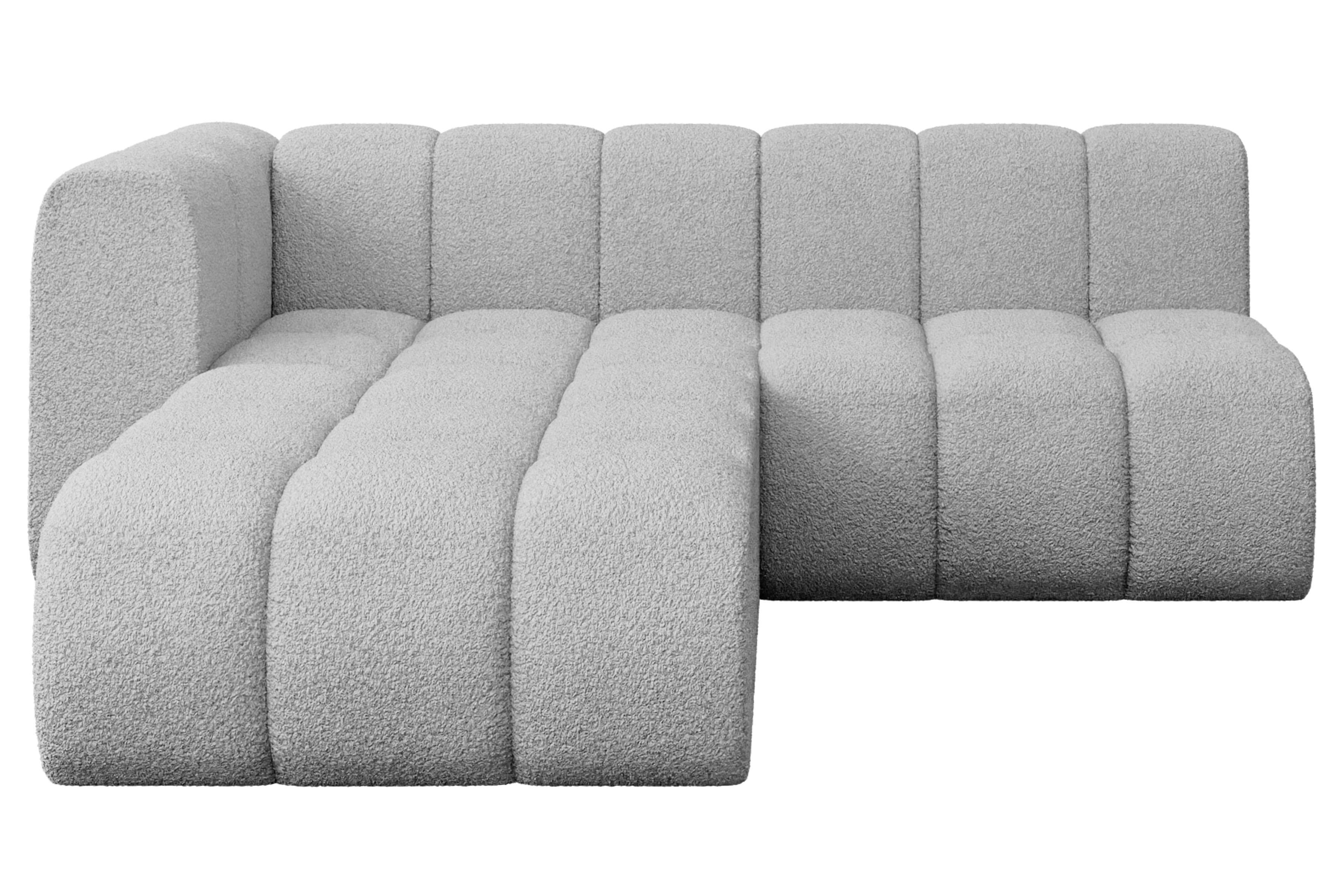 ECKSOFA modulares Sofa Darnel-L1 - 205x177x70 cm Hellgrau - Hellgrau, Holzwerkstoff/Textil (205/177cm) - ALTDECOR