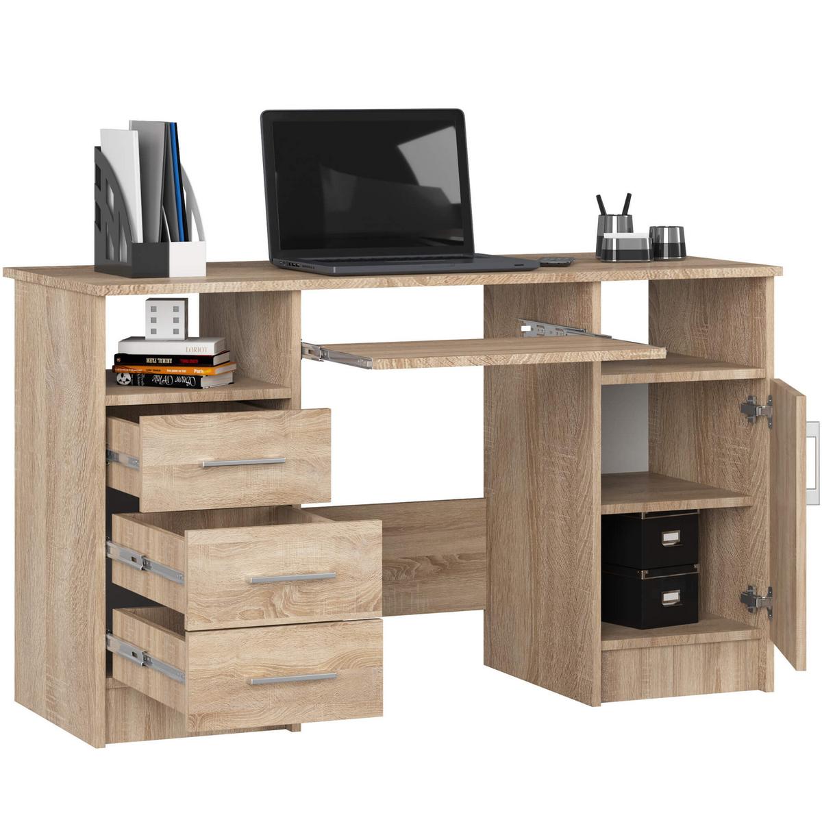 SCHREIBTISCH Eiche Sonoma 74/124/52 - Sonoma Eiche, Holzwerkstoff (52/124/74cm) - RAUMHIRSCH FURNITURE