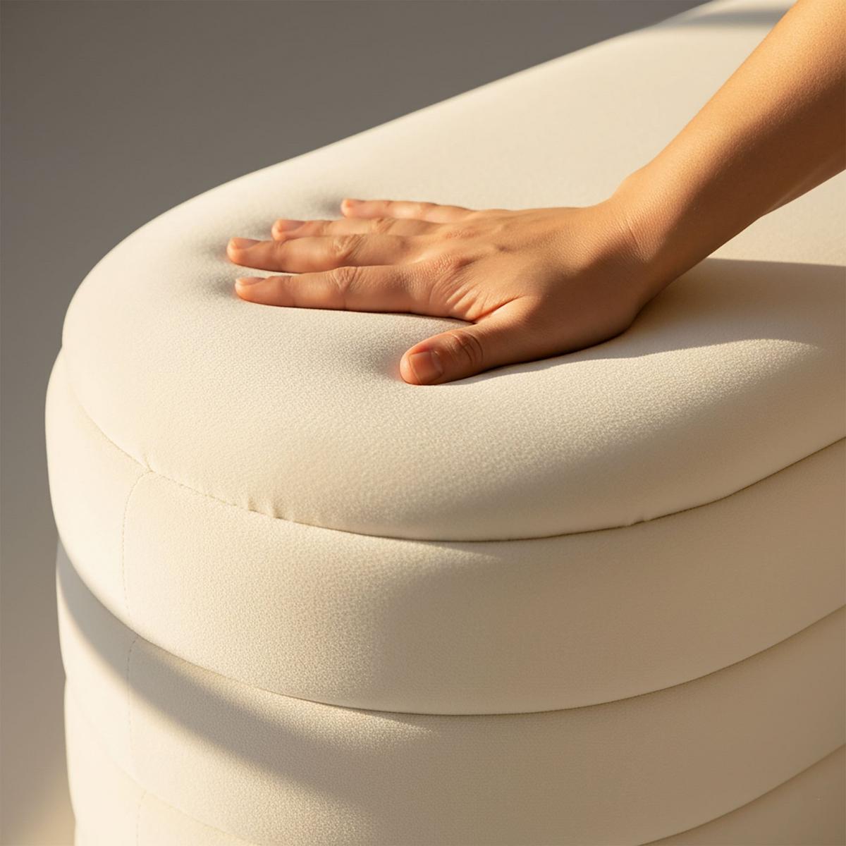 POLSTERBANK mi Stauraum Creme - Creme, Textil (100/42/42cm) - RAUMHIRSCH FURNITURE