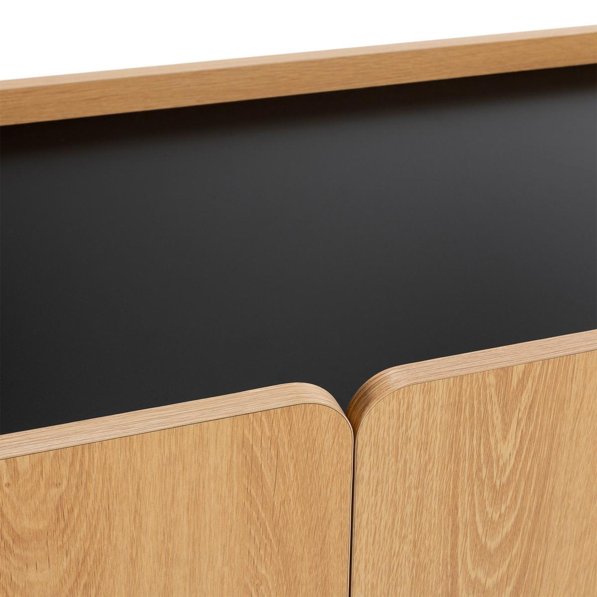SIDEBOARD Curva 3 türen Eichenfarbe - Honigeiche, Holzwerkstoff (140/80/40cm)