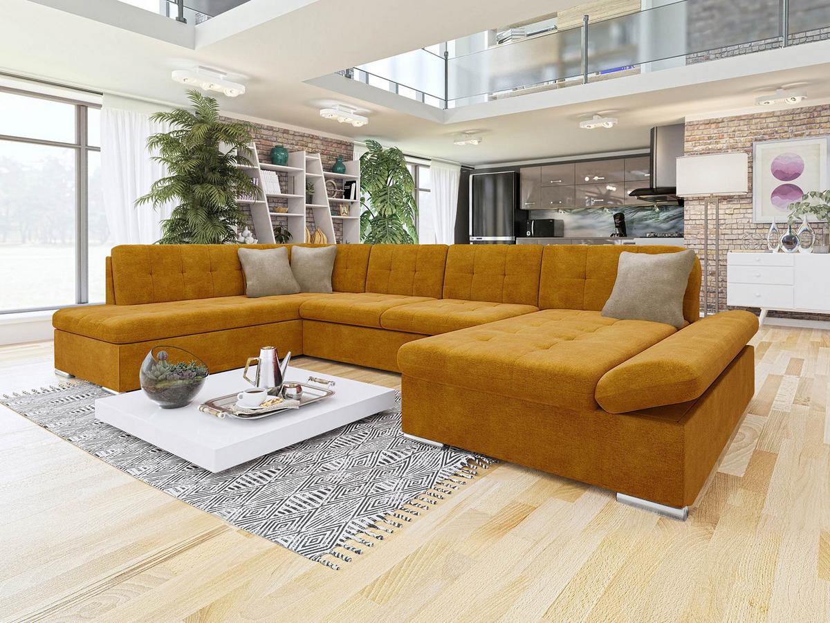 ECKSOFA Bergen, Seite: Rechts - Silberfarben/Bronzefarben, Holz/Textil (345/76/205cm) - MIRJAN24