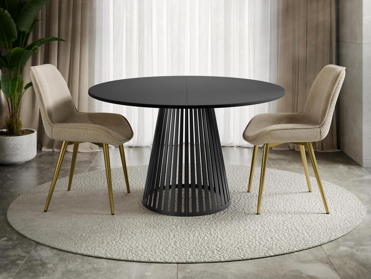 ESSTISCH ausziehbar Cone 100 - Schwarz, Holzwerkstoff/Metall (100/100/76cm) - MIRJAN24