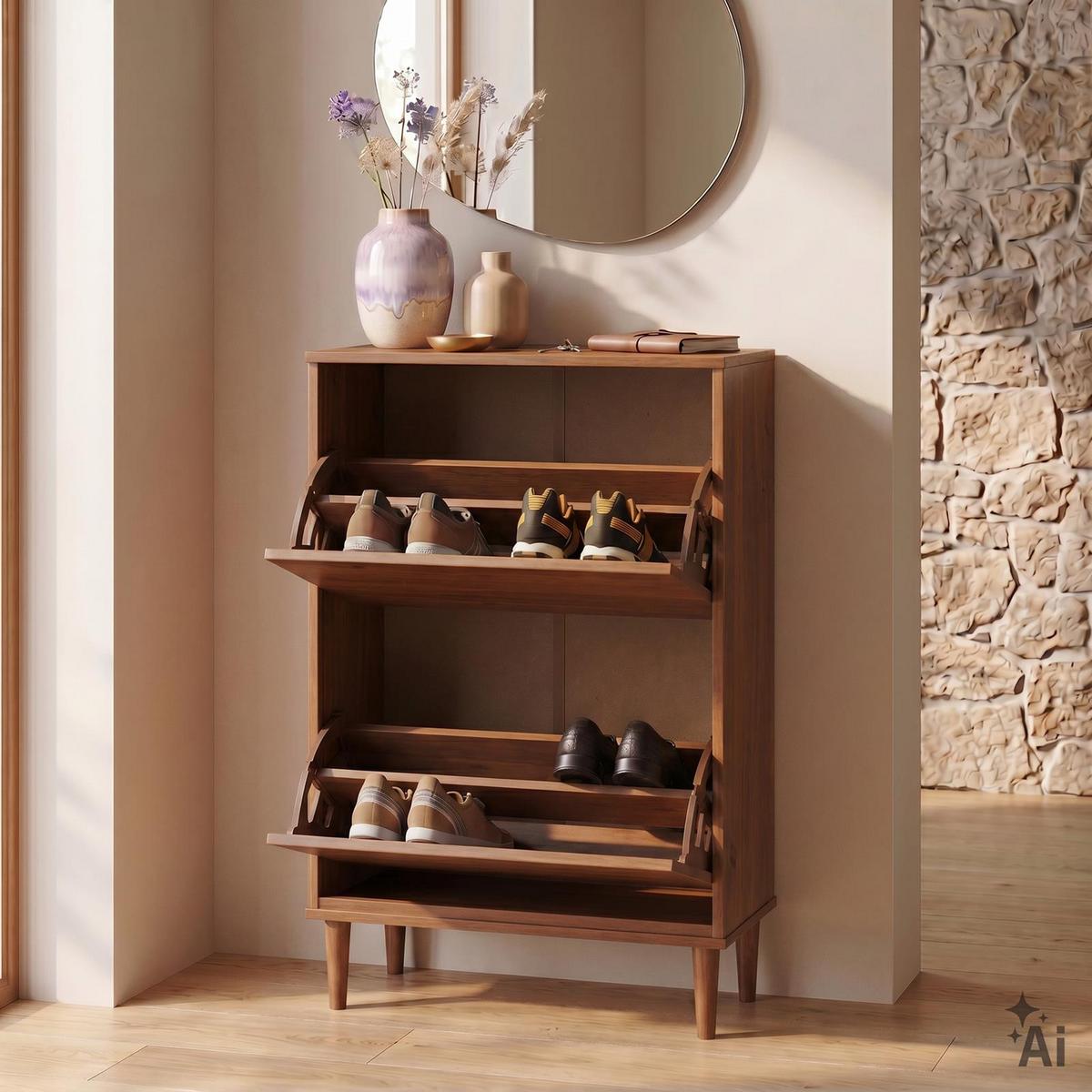 SCHUHKIPPER MIKKA Kastanie - Kastanienfarben, Holz (59/96/25cm) - IDIMEX