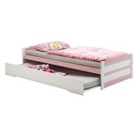 TANDEMBETT LORENA 90x200 cm weiß/rosa - Weiß/Rosa, Holz (99/48/205cm) - IDIMEX