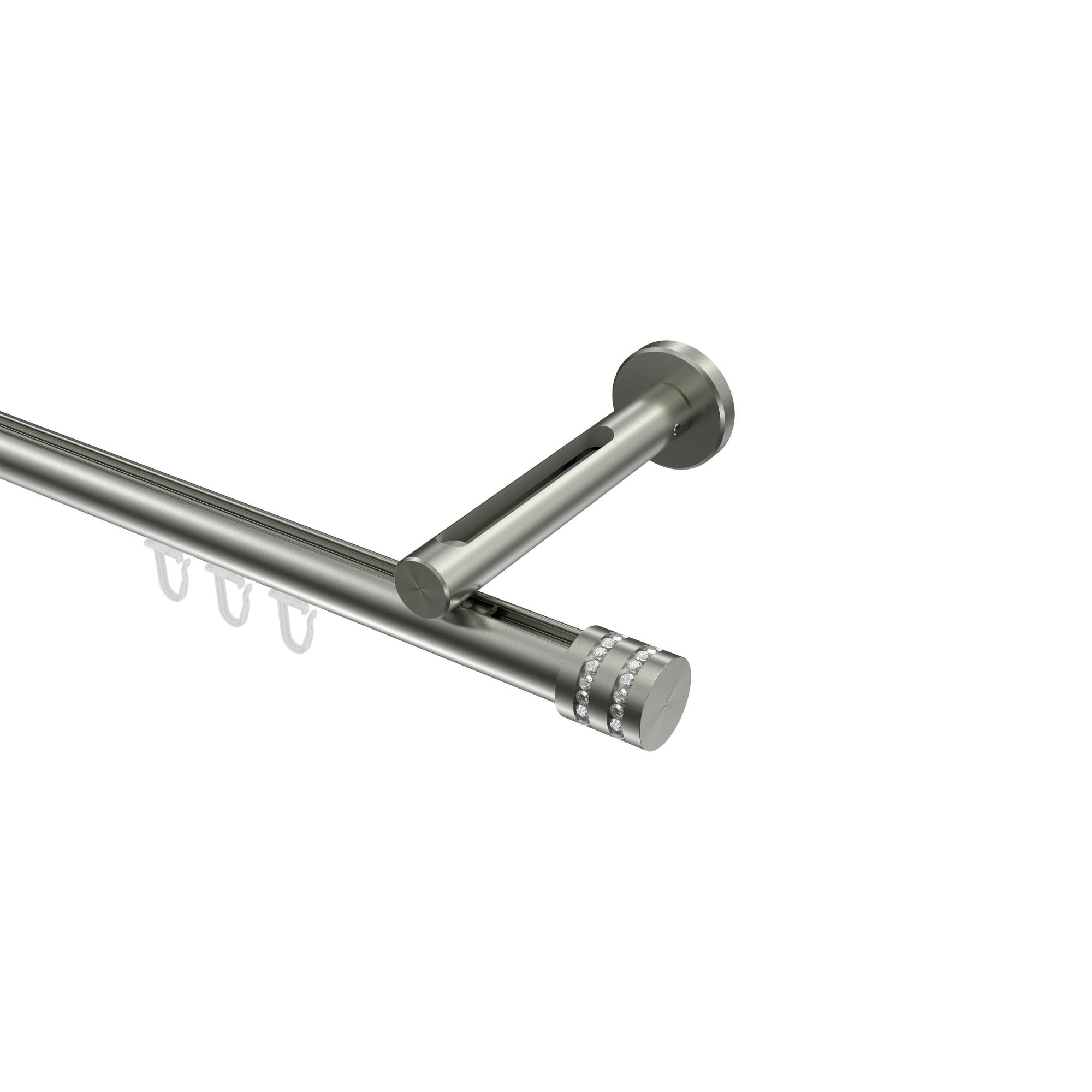 GARDINENSTANGE INNENLAUF Siteno Estana 260 cm (geteilt in 2 x 130 cm), 1-läufig, 20 mm Ø Edelstahl-Optik - Edelstahlfarben, Metall (260cm) - INTERDECO