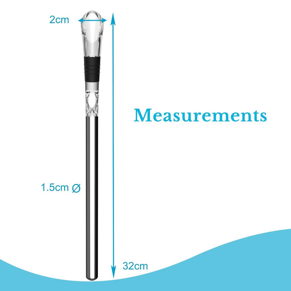 WEINKÜHLER Flaschenkühler Stab mit Ausgießer - Silberfarben, Metall (8.5/3.8cm) - Intirilife