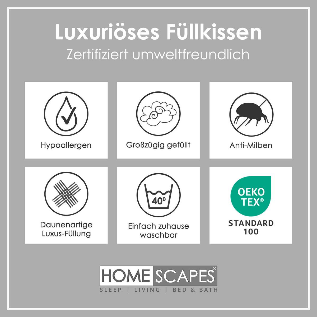 FÜLLKISSEN 65/65 cm – Super-Mikrofaser - Weiß, Textil (65/65cm) - Homescapes