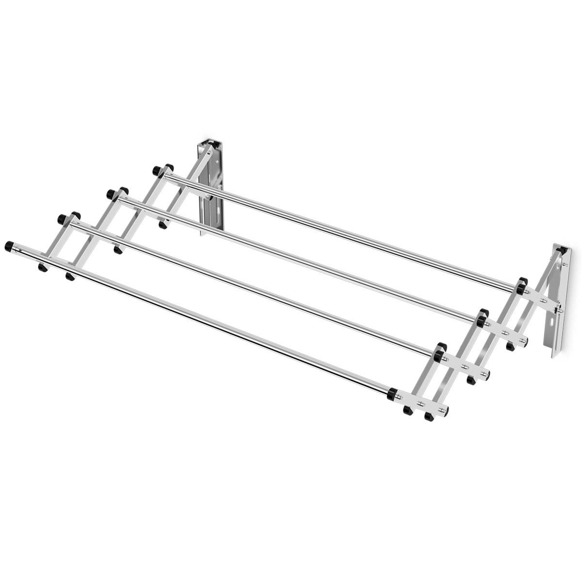 WÄSCHESTÄNDER Silber - Silberfarben, Metall (86/22/62cm) - COSTWAY