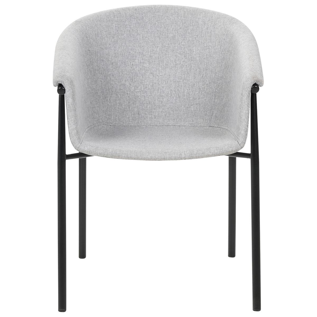 ESSZIMMERSTUHL 2er-Set Polyester Grau Ames - Grau, Textil/Metall (57/80/56cm) - Beliani