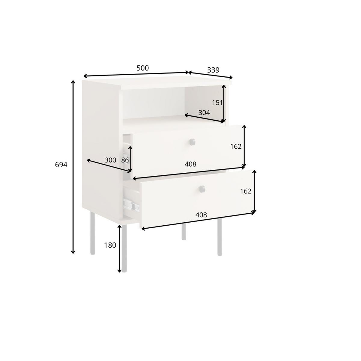 NACHTTISCH Dunkelbeige 50/69,5/34 - Beige, Holzwerkstoff (50/70/34cm) - RAUMHIRSCH FURNITURE