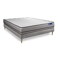 BETT Actimemo night Memory-Schaum 200 x 200 cm h4 - Kit Bettgestell Grau - Beige/Grau, Karton/Holz (200/200cm) - ACTISOM