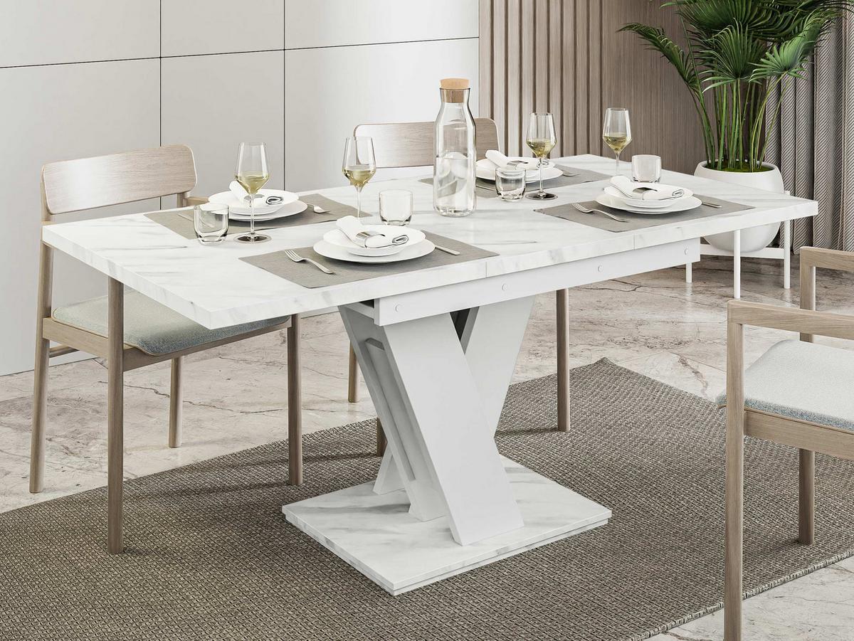 ESSTISCH Masiv - Weiß, Holzwerkstoff (80/120/76cm) - MIRJAN24