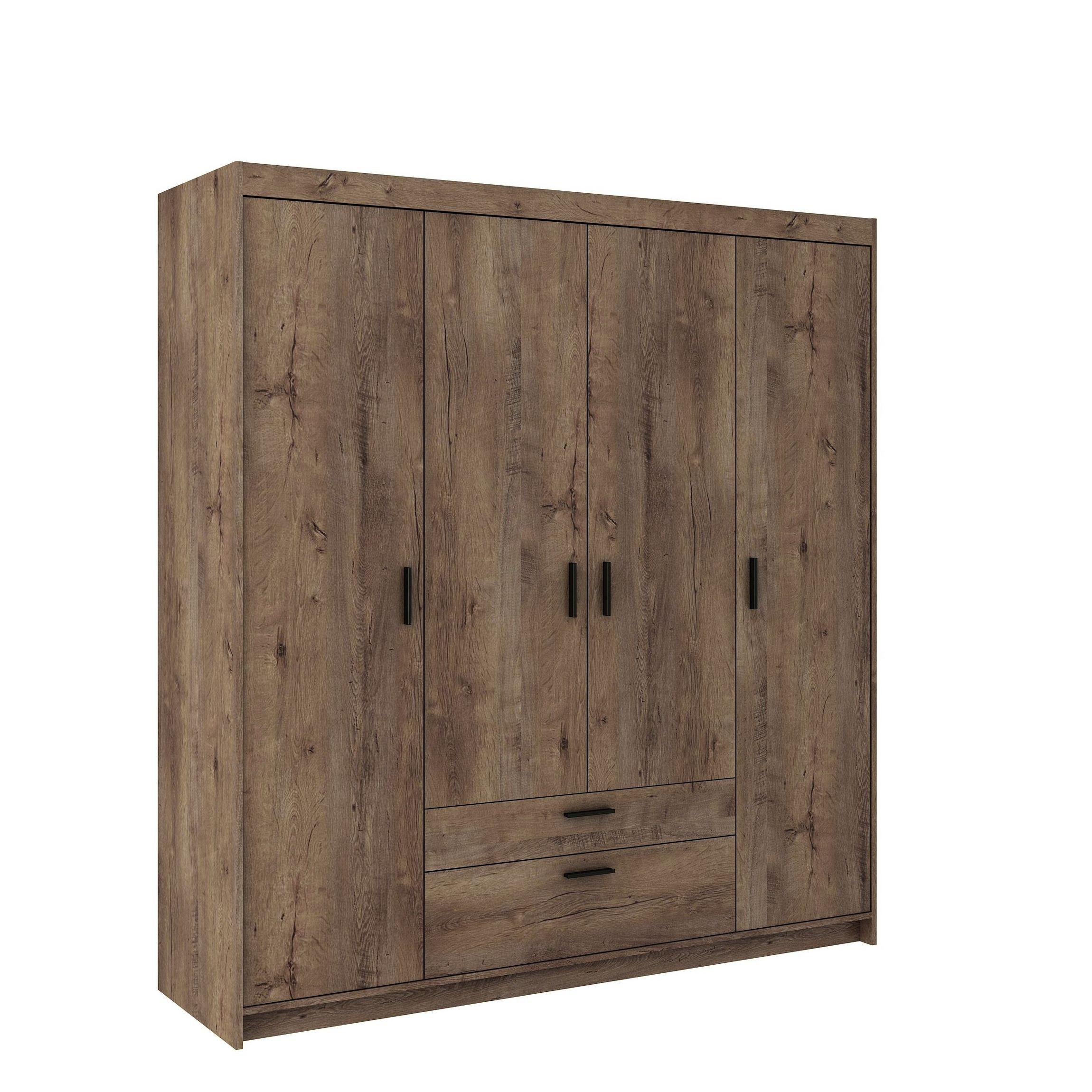 DREHTÜRENSCHRANK ELENORA 176,3/190,5/53cm 4-türig Braun - Braun, Holzwerkstoff (176.3/190.5/53cm) - MASSENO