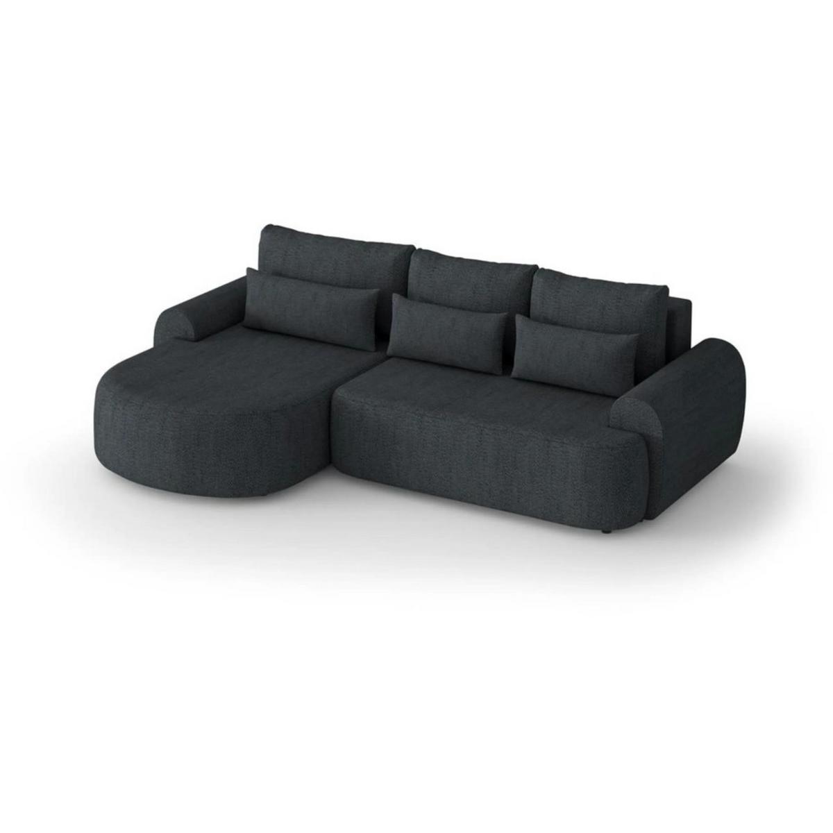 ECKSCHLAFSOFA Olivio L Anthrazit - Anthrazit/Schwarz, Kunststoff/Textil (266/170cm) - Beautysofa