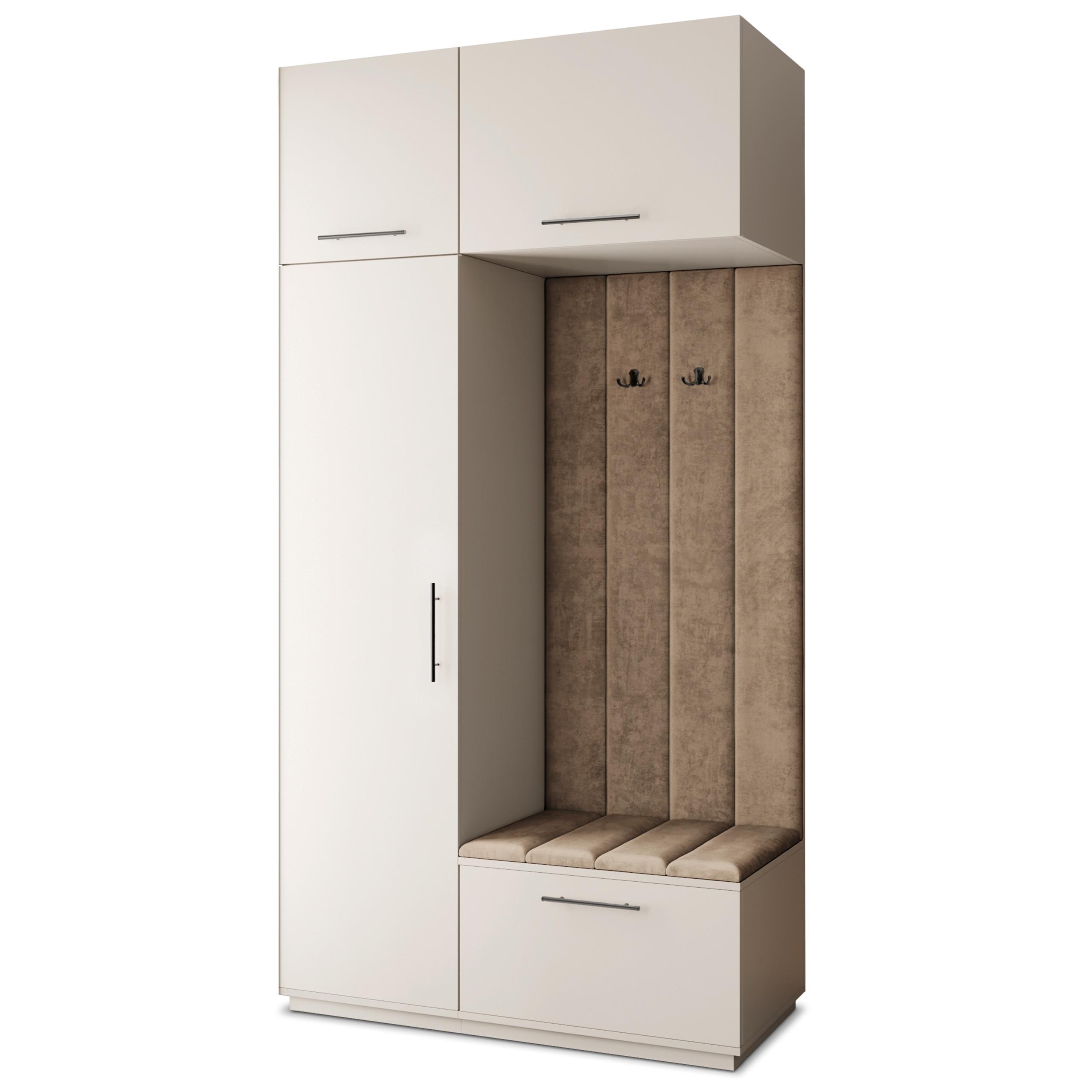 GARDEROBENSCHRANK REMA 120/240/60 cm Modern Garderobe-Set Kaschmir - Kaschmir/Mokka, Holzwerkstoff (120/240/60cm) - MASSENO