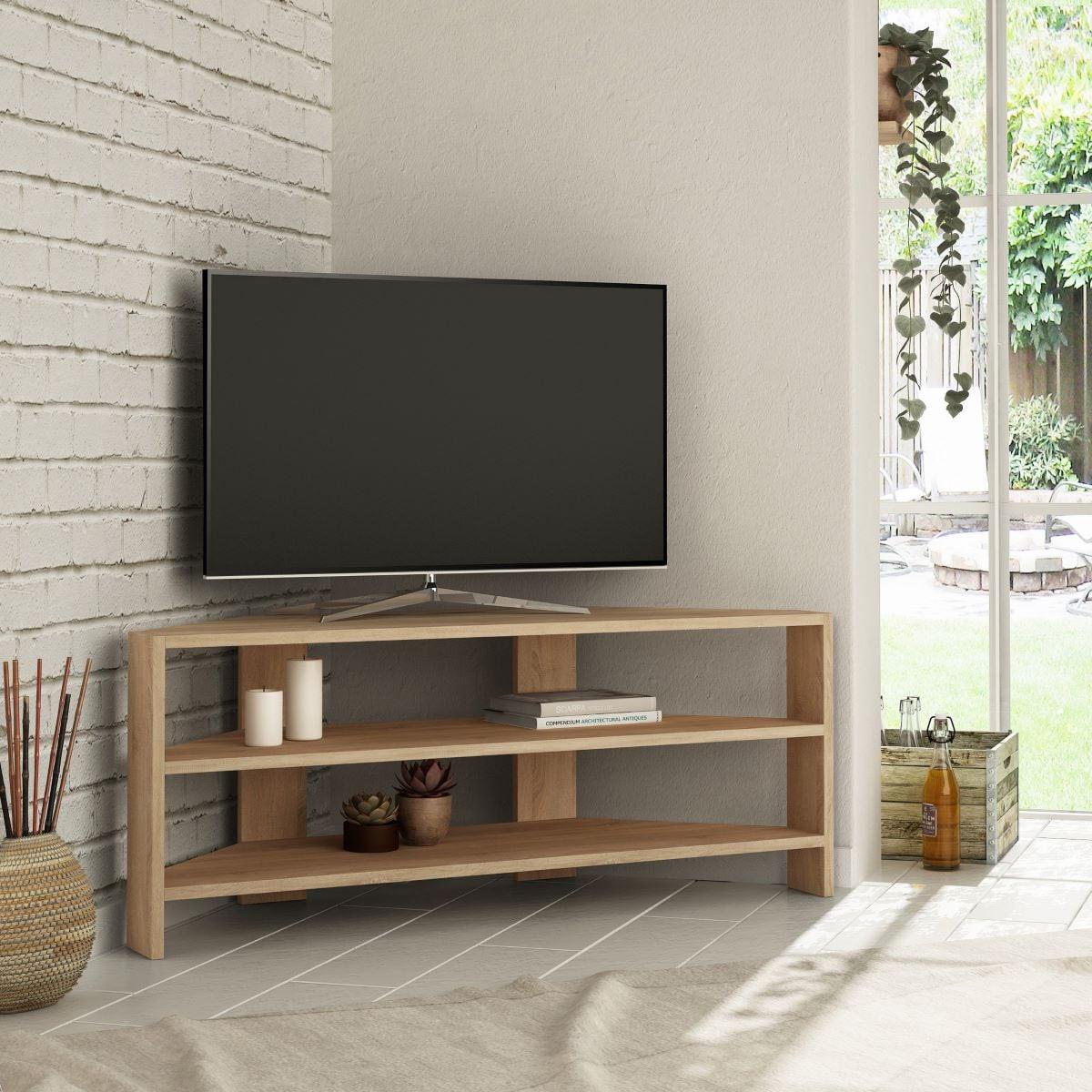 TV-ECKMÖBEL 3 Regale L114 cm - Thales - Eichefarben, Holzwerkstoff (36/45/12.5cm) - Calicosy