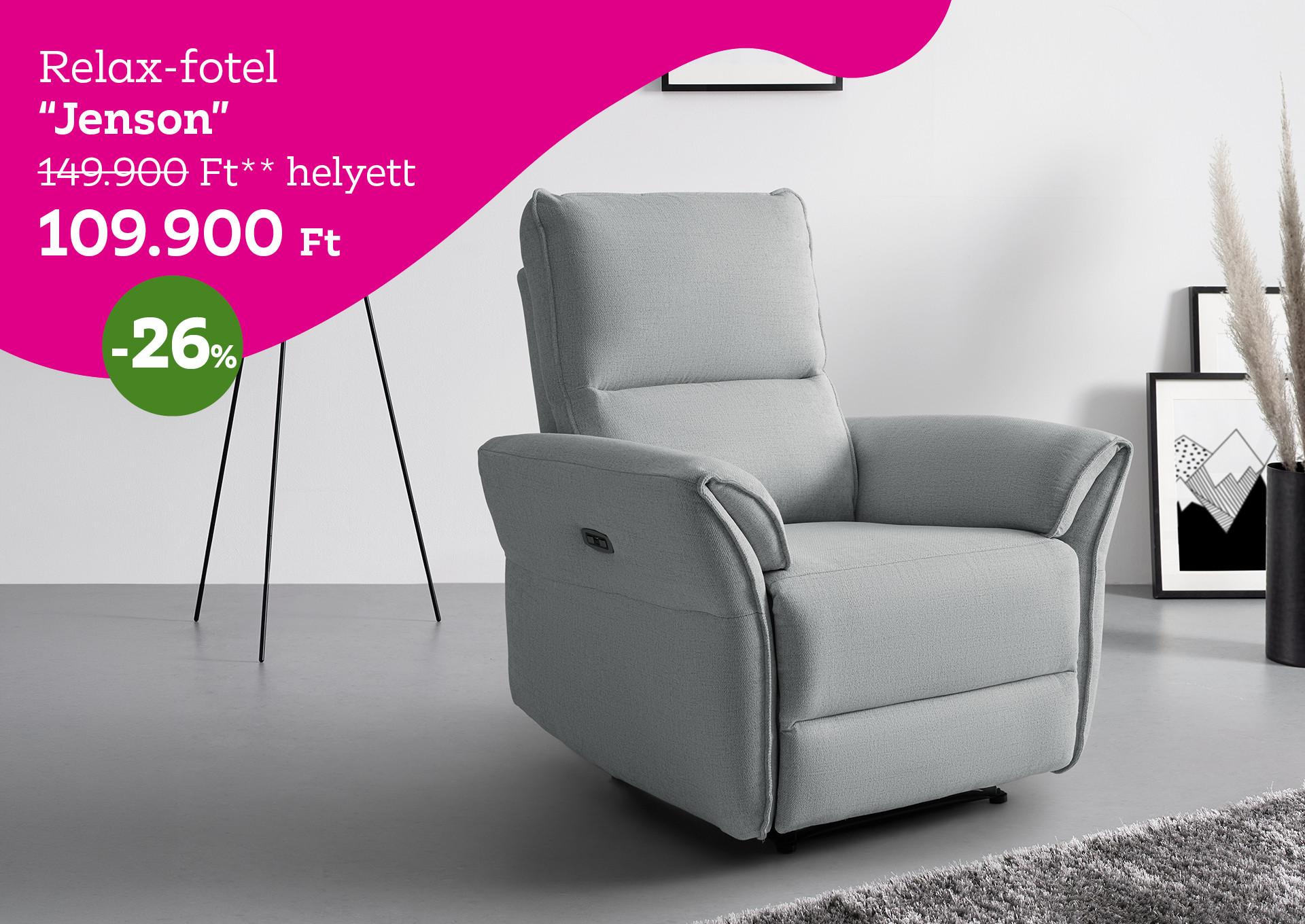 Relax-fotel Jenson 149900 Forint helyett 109900 Forint, kedvezmény mértéke 26%