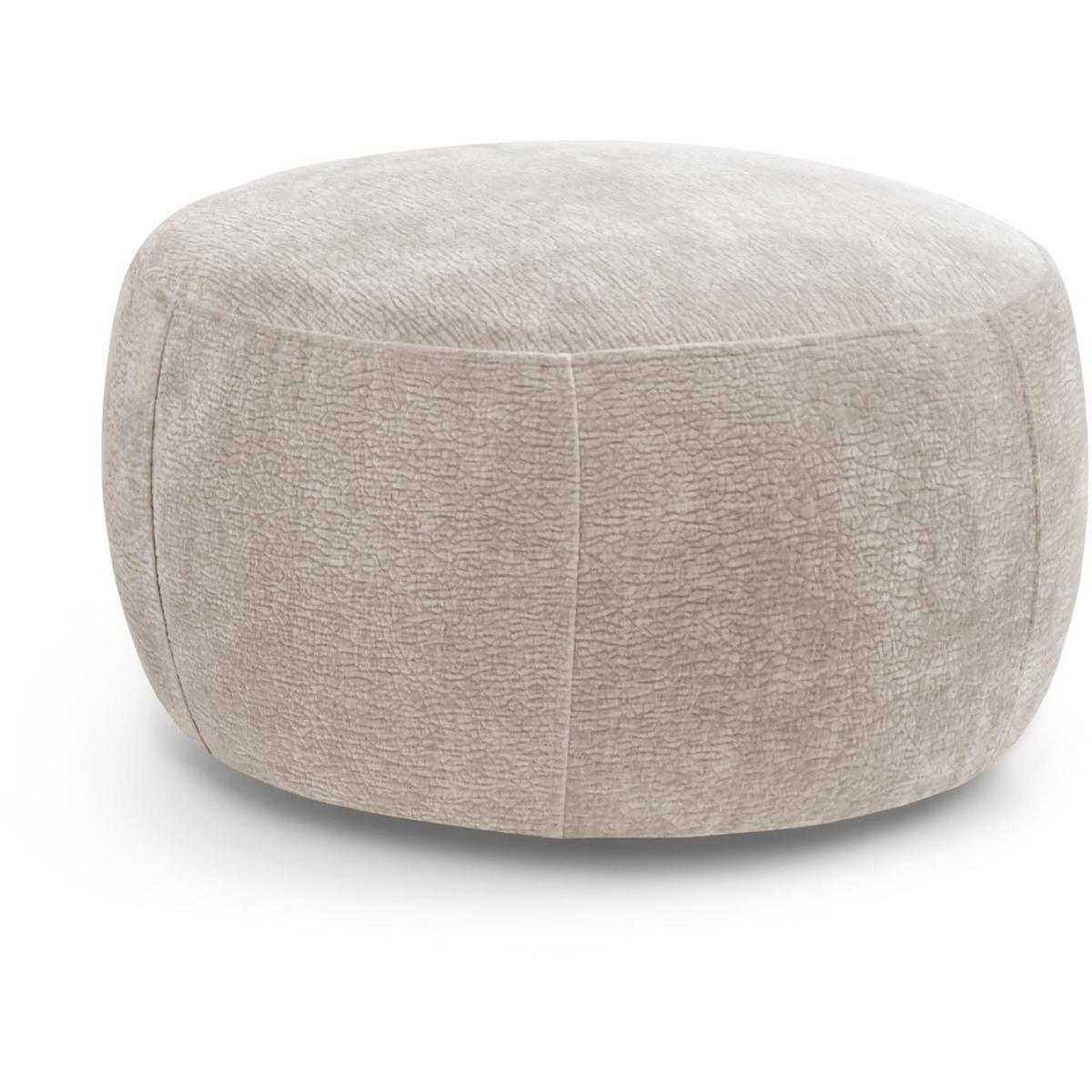 RELAXSESSELSET Nano, Set Drehsessel mit runder Form mit Hocker, Beige - Beige, Textil (95/75/95cm) - Beautysofa