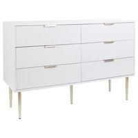 KOMMODE mit 6 Schubladen Weiß Soho - Weiß, Holzwerkstoff (120/78/40cm) - Beliani