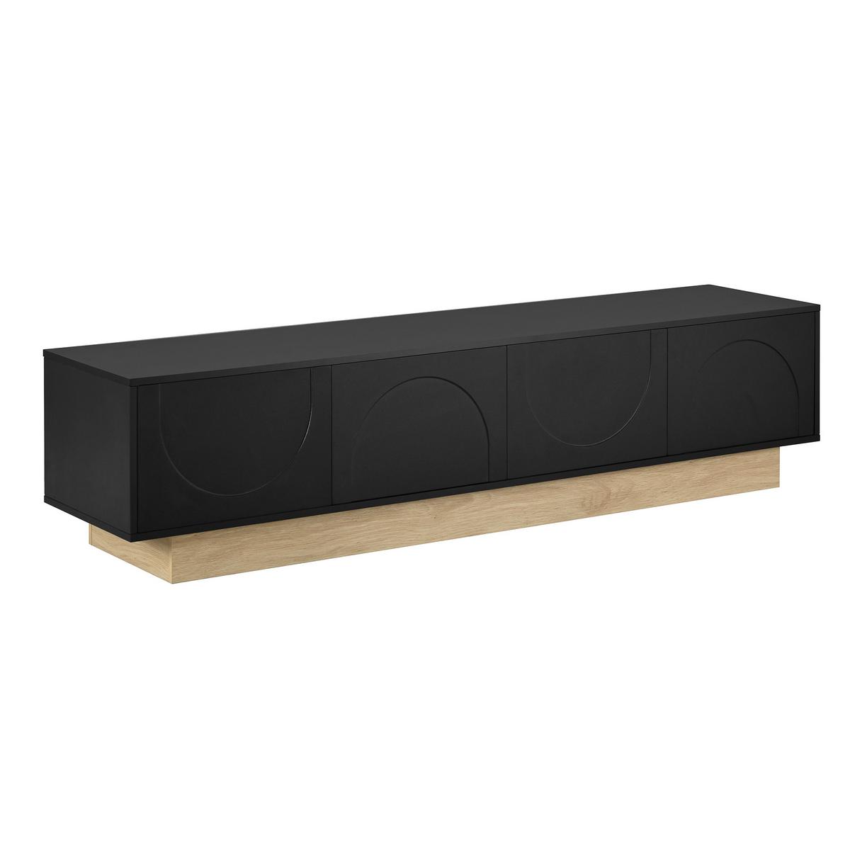 TV-LOWBOARD holzoptik & geschwungenes design - Schwarz, Holzwerkstoff (175/41.5/40cm) - Urban Meuble