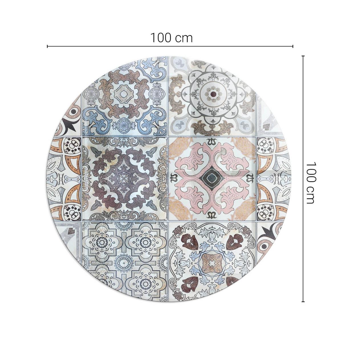 GLASPLATTE für Kamin Ø 100 cm - Grau, Glas (100/100/0.4cm) - TULUP