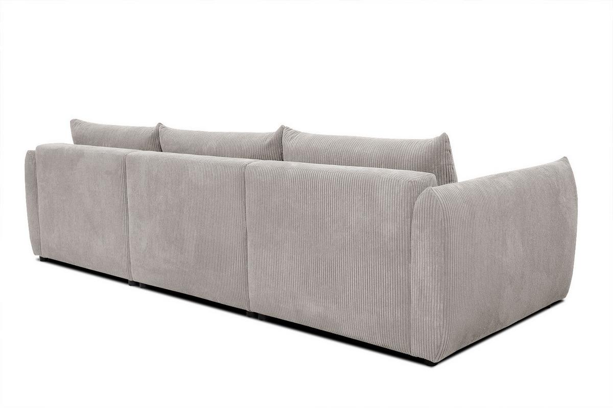ECKSOFA TAUER 5-Sitzer, weiß - Schwarz/Weiß, Holzwerkstoff/Kunststoff (294/173cm) - Wozimo