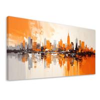 LEINWANDBILD Städte & Architektur 80x40cm - Orange, Textil (80/40cm) - Feeby