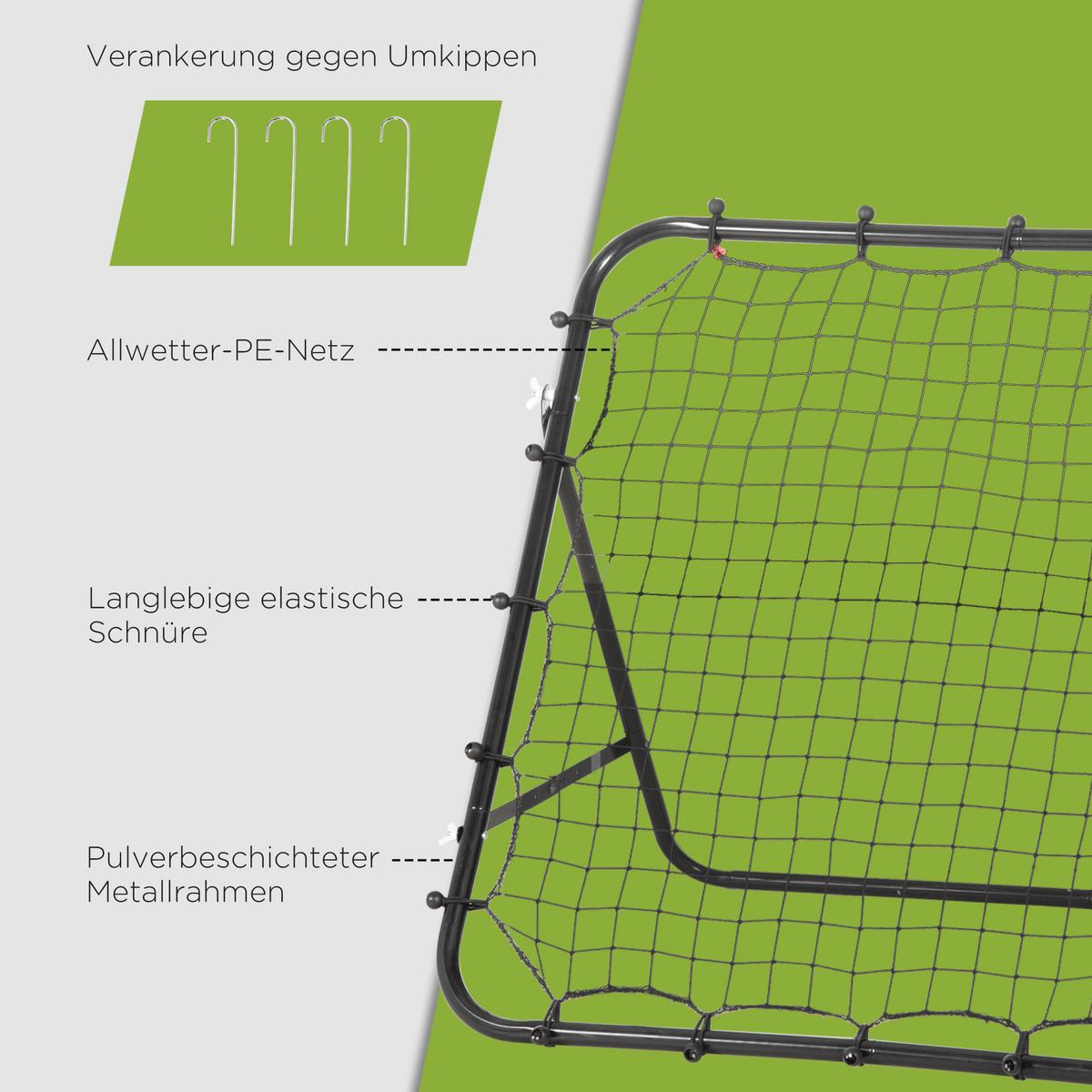 FUSSBALLTOR, PE, Schwarz, 96L x 80B x 96H cm - Schwarz, Metall (80/96cm) - HOMCOM
