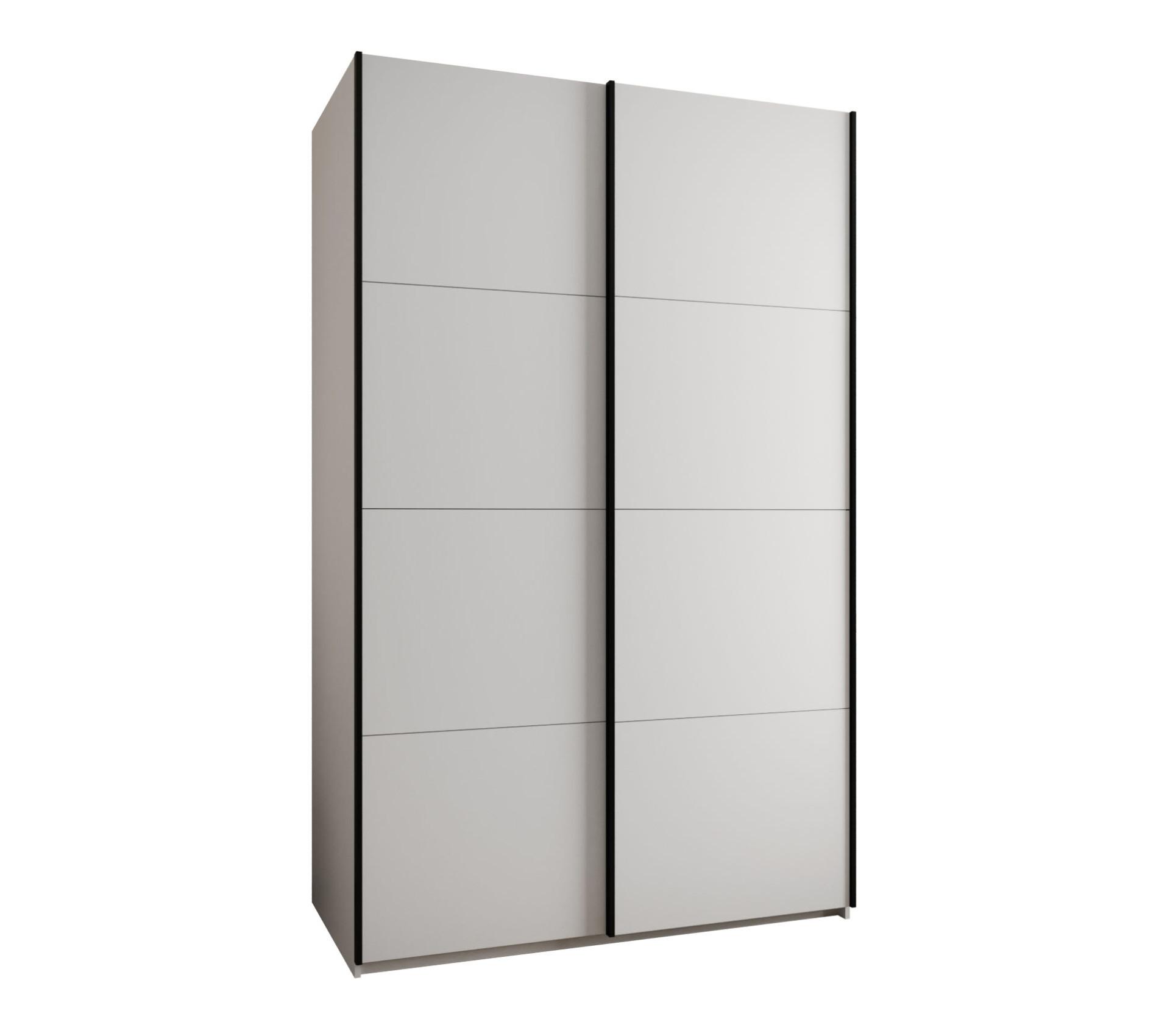 SCHWEBETÜRENSCHRANK 245,5/150/64 2-türig - Schwarz/Weiß, Holz/Metall (150/245/64cm) - Abiks Möbel