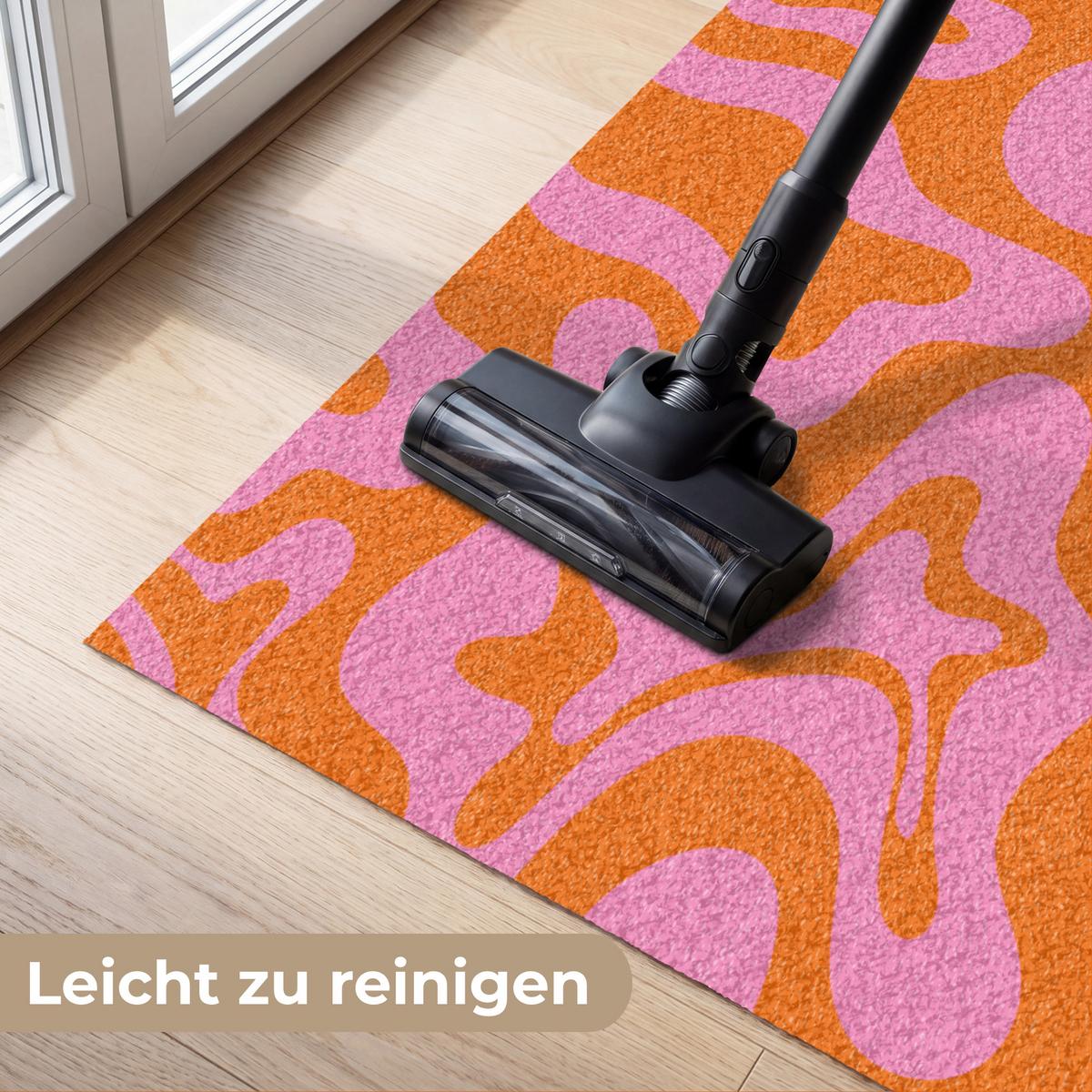 FUSSMATTE Muster - Rosa - Orange - Abstrakt - Modern Türmatte 120x80 cm - Pink, Kunststoff (120/0.4cm) - MuchoWow