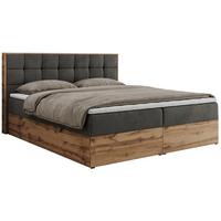 BOXBETT ALBERO 1 - 140/200 Dunkelgrau Velvet - H4 - Dunkelgrau, Holz/Textil (140/200cm) - MKS
