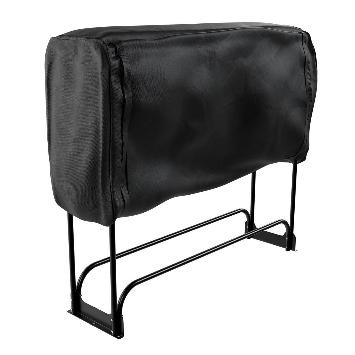 KAMINHOLZREGAL mit Abdeckung - Schwarz, Metall (130/117/36cm) - Juskys