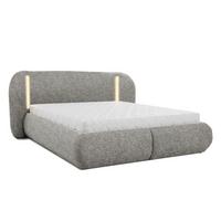 POLSTERBETT Corfu, LED-Beleuchtung, Bettkasten und Taschenfedernmatratze 26 cm, 140x200, Grau - Grau, Textil (140/200cm) - Beautysofa