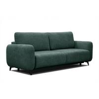 SOFA DRAKE 3-Sitzer mit Schlaffunktion, smaragdgrün - Smaragdgrün/Braun, Holz/Textil (232/90/107cm) - Wozimo