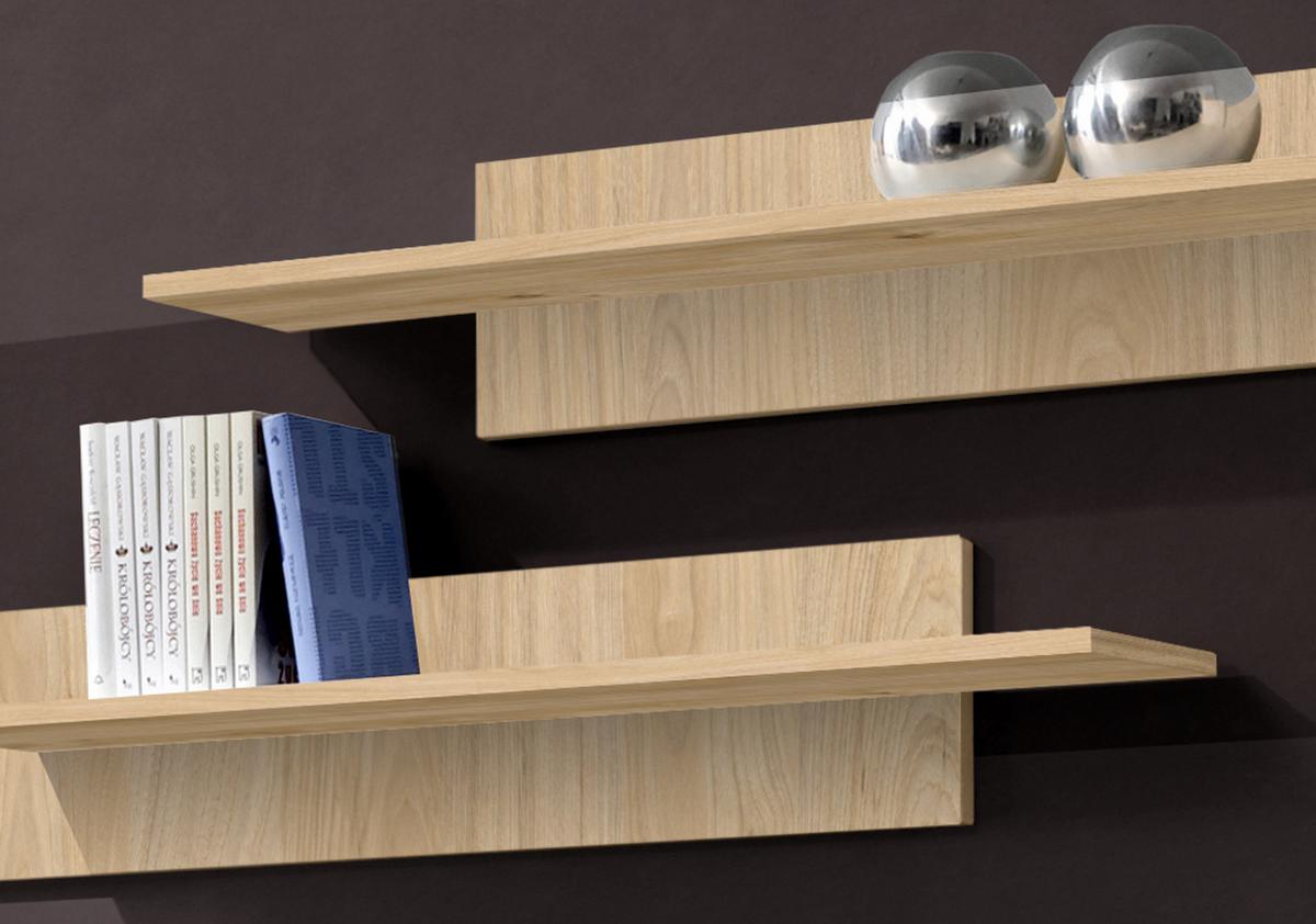 WOHNWAND Eiche Jackson 210 cm 4-teilig hängend, Anbauwand mit Push-to-Open - Eichefarben, Holzwerkstoff (210/170/40cm) - Inn.Furn